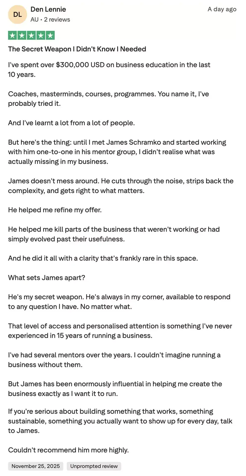 Trustpilot review by Den Lennie