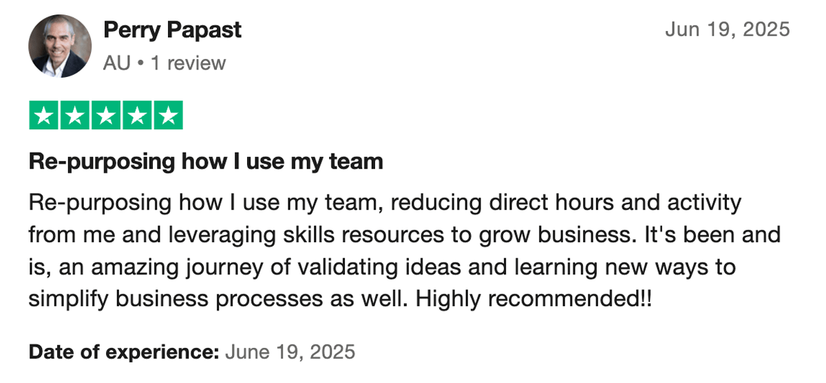 Trustpilot review by Perry Papast