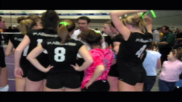 Ed O’keefe coaching girls' volleyball