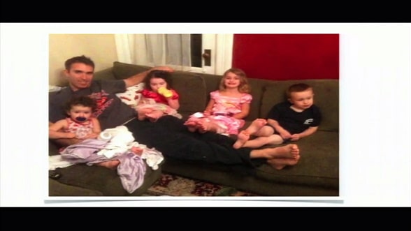 Ed O'keefe with his children on the couch
