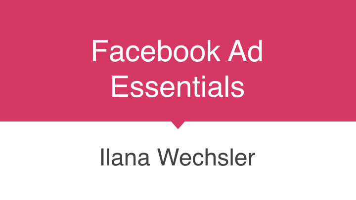 Facebook Ad Essentials with Ilana Wechsler