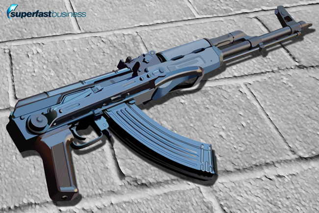 An illustration of an AK47