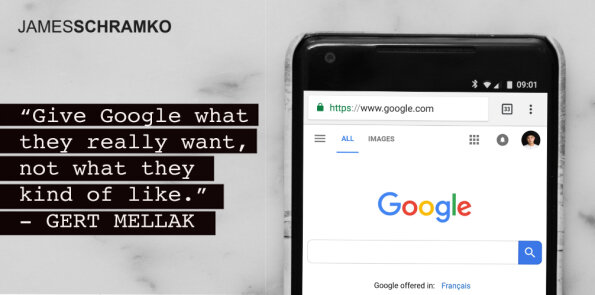 Gert Mellak says, give Google what they really want, not what they kind of like.