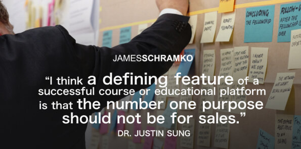 Dr. Justin Sung says, the number one purpose of a course should not be for sales.