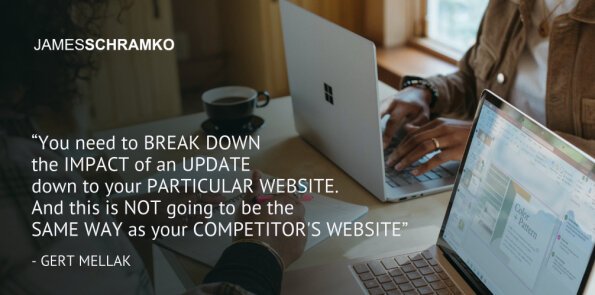 Gert Mellak says you need to break down the impact of an update down to your particular website.