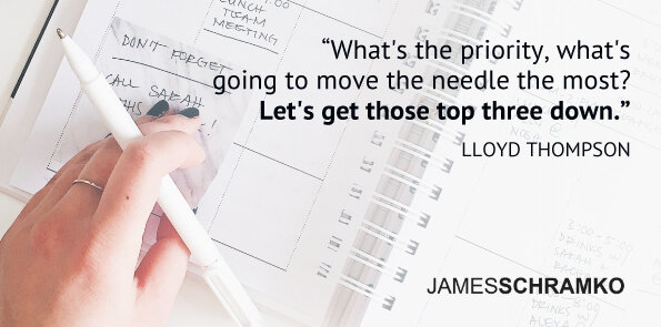 Lloyd Thompson asks, what's going to move the needle the most? Get those top three down.