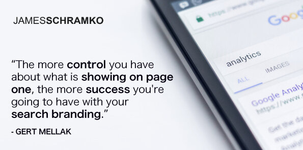 Gert Mellak says the more control you have about what's on page one, the more success you'll have.