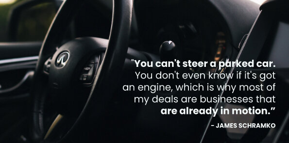 James Schramko says, you can't steer a parked car. You don't even know if it's got an engine.
