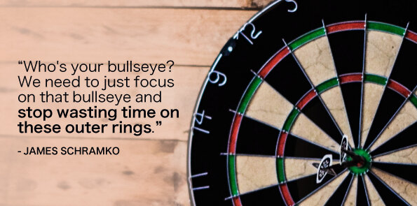 James Schramko asks, Who's your bullseye? We need to just focus on that bullseye.