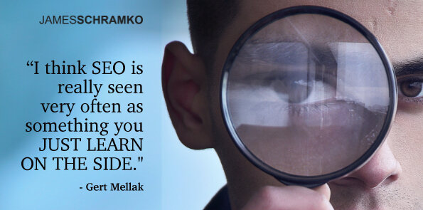 Gert Mellak says SEO is really seen very often as something you just learn on the side.