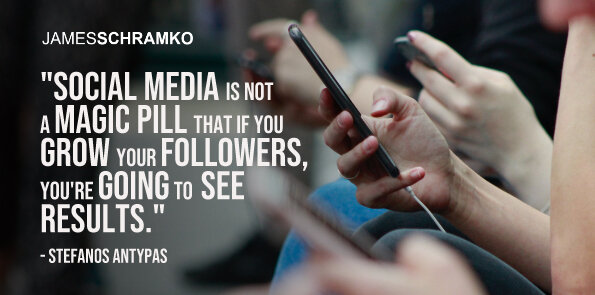 Stefanos Antypas says social media is not magic where if you grow followers, you'll see results.
