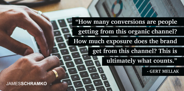 Gert Mellak says, conversions and exposure are what count in SEO.