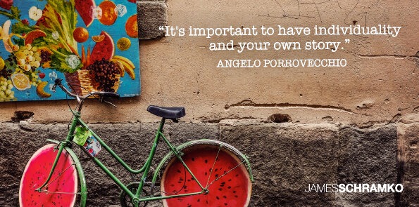 Angelo Porrovecchio says it's important to have individuality and your own story.