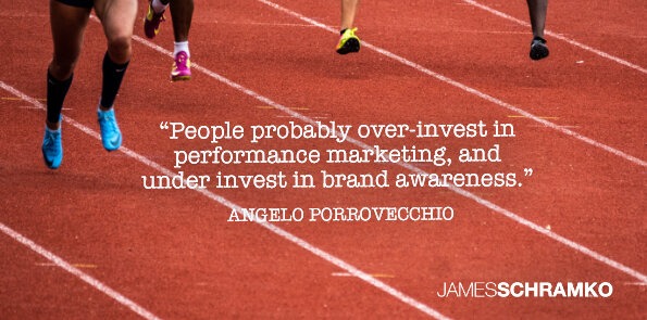 Angelo Porrovecchio says people probably invest more in performance marketing than brand awareness.